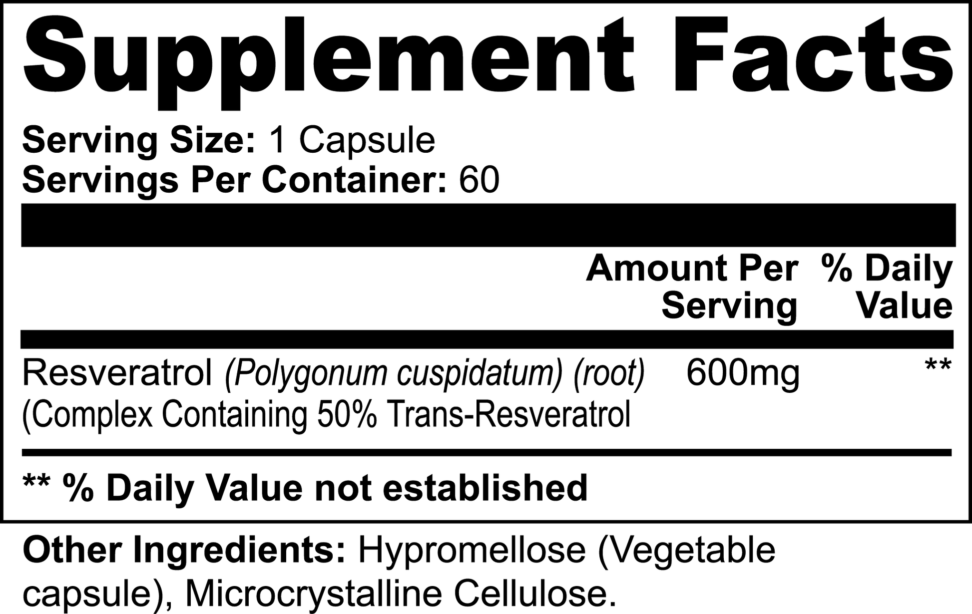 Resveratrol 50% 600mg - Health Logic 