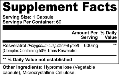 Resveratrol 50% 600mg - Health Logic 