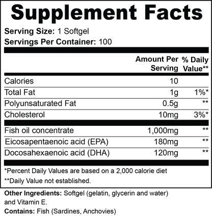 Omega-3 (EPA 180mg + DHA 120mg) - Health Logic 
